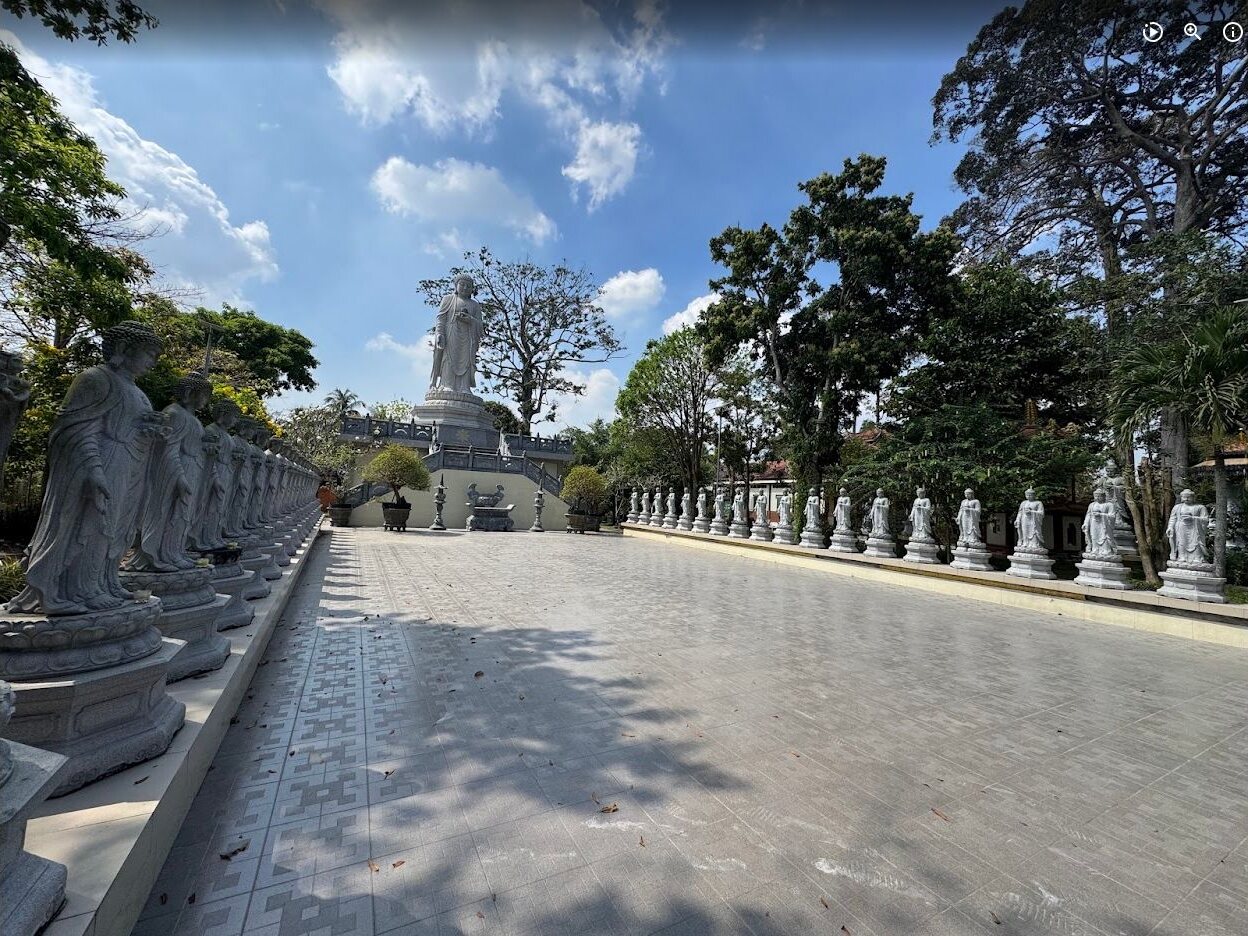 Amitabha Buddha garden at Phuoc Long Ancient Pagoda near Coco Happy Farm