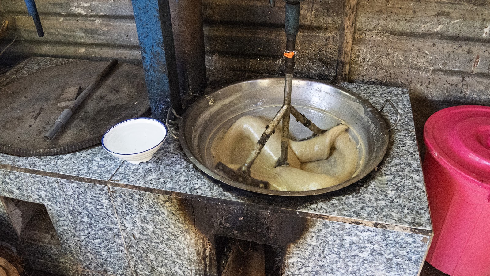 A small local coconut candy workshop visited on the second day in Ben Tre